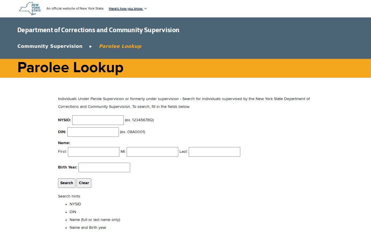Cooperstown criminal history DOCCS parolee lookup