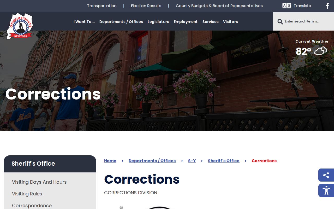 Otsego County arrest booking records at the county correctional facility