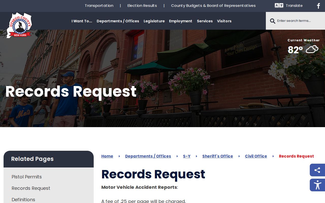 Otsego County arrest history Sheriff records request channel