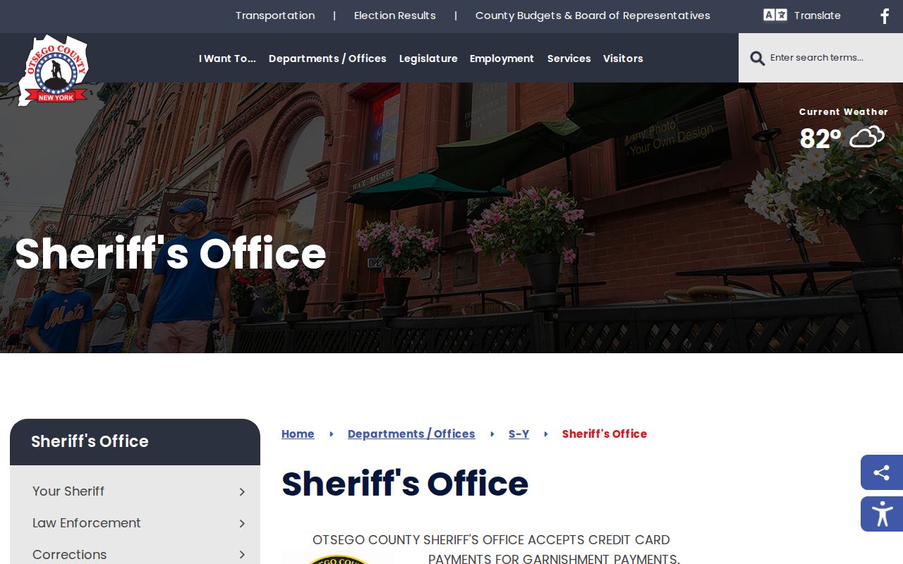 Otsego County sheriff criminal records office page